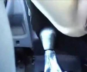 The hot brunette has the urgent need on the road to mastubatingg. whiteh her horny pussy humping the gear shift of her car. whiteh her horny pussy humping the gear shift